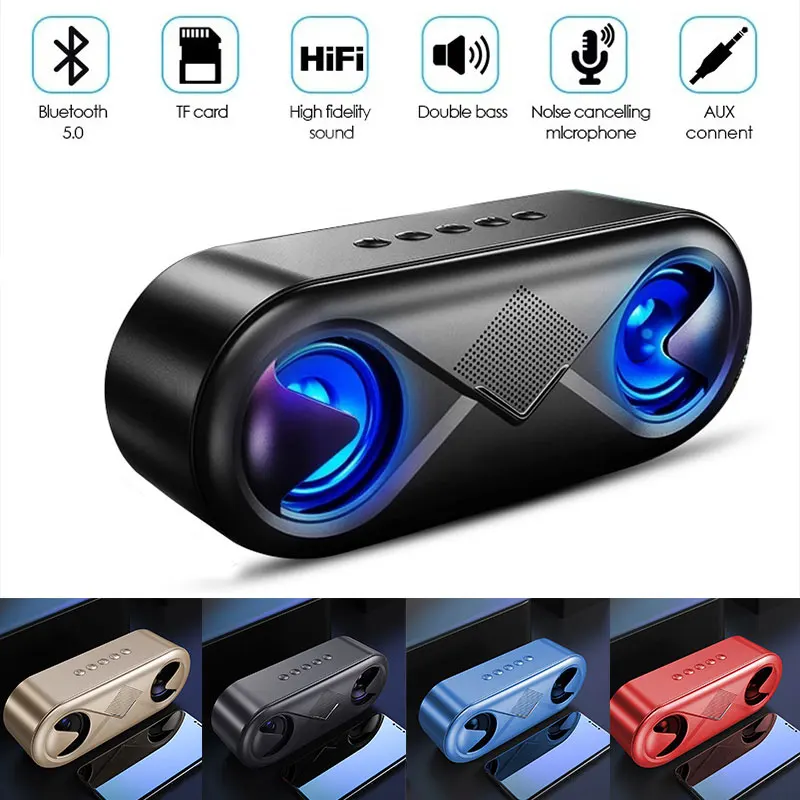 

New Wireless Bluetooth Speaker V5.0 Portable stereo Subwoofer Full-Range Support USB/TF/AUX Play for Home Outdoor