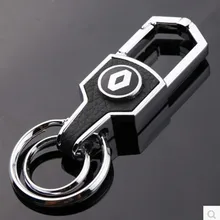 Серебряный Кожаный Автомобильный брелок для ключей, автомобильный кулон, брелок для ключей, лучший подарок для Renault megane clio, брелок для Рено колеос, автомобильный Стайлинг