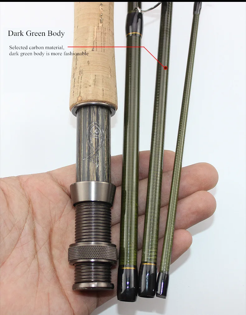 9ft Fly Fishing Rod 2.7M 4 Section Fly Fishing Rod Line Weight 5#6# Soft Cork Handle Mid Flex Rod Fishing Rod Tackle (6)
