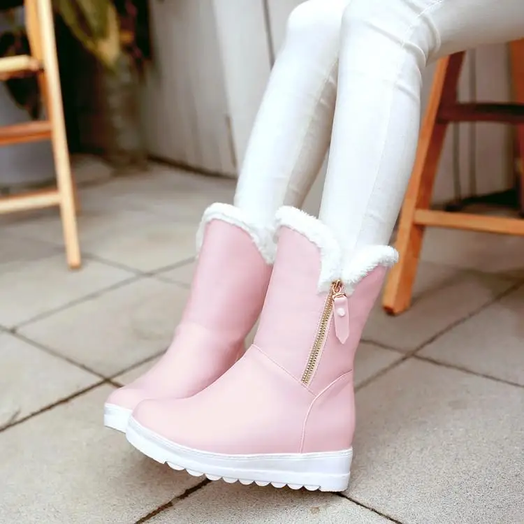 

Shoes Woman Short Boots Platform Pink European Size 38 White Women Winter Boots