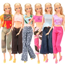Doll Clothes Leisure Mix Styles 30 Items/Set=10 Pants+10 Coats+10 Shoes Random Pick For Barbie Doll Accessories Girl Best Gift 9 item set doll accessories 3 pcs doll clothes dress 3 plastic necklace random 3 pairs shoes for barbie doll girl gift toy