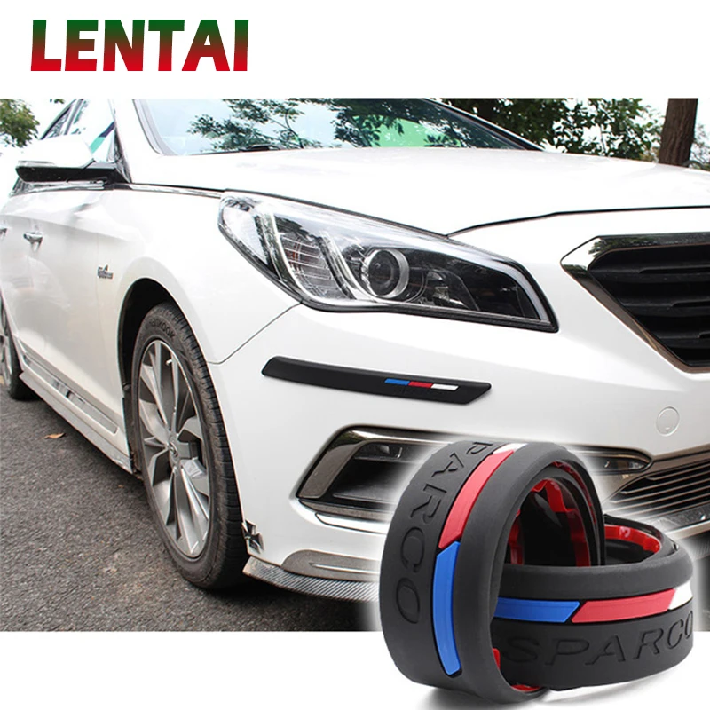 

LENTAI For Hyundai solaris i30 tucson 2017 Citroen c4 c5 c3 Mini cooper 1Pair Auto Car Head Bumper Anti-collision Strip Stickers