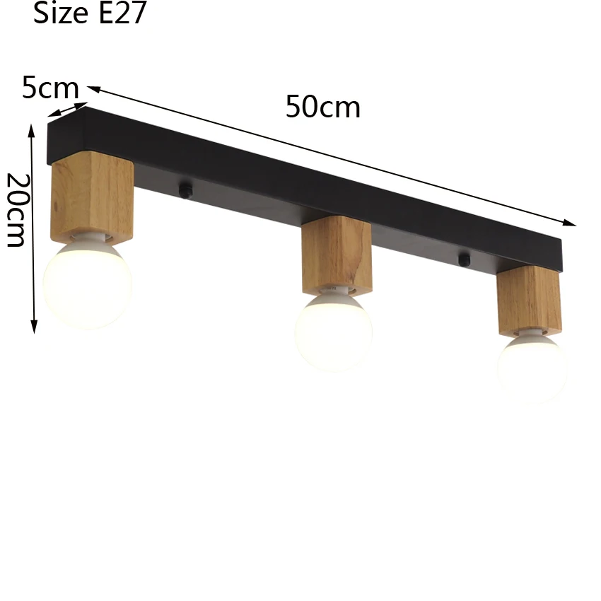 Скандинавские простые деревянные потолочные светильники, современные 3 головки, Деревянные железные Креативные кухонные лампы, бар, балкон, кабинет, внутреннее освещение, приспособление