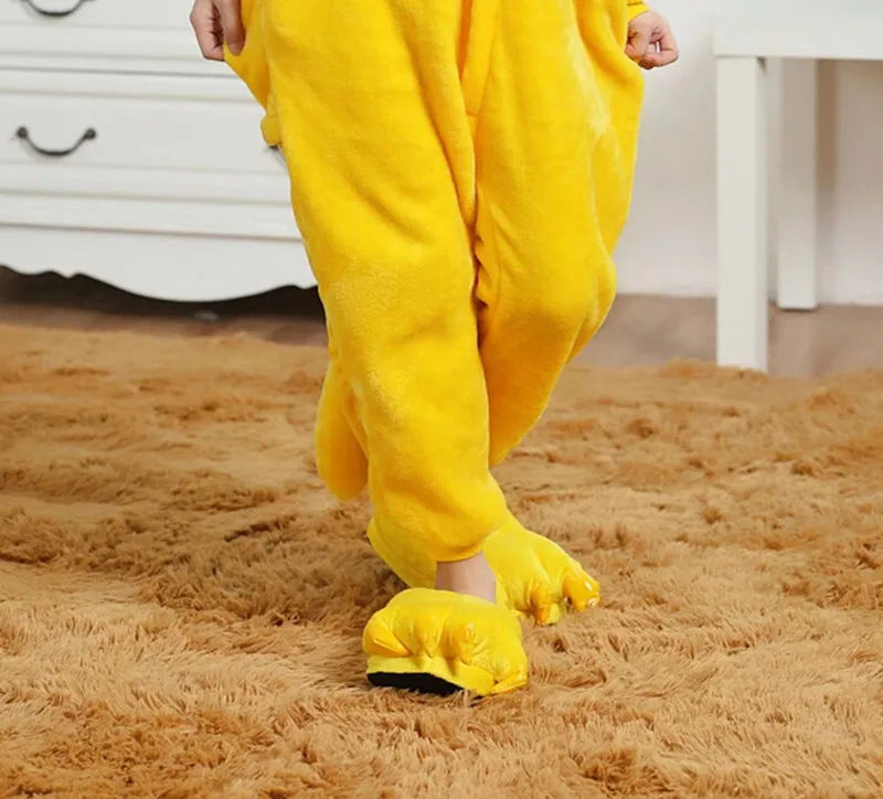 Slippers ; зимние комбинезоны с рисунками животных; унисекс; для взрослых; Spyro Drogan Onesie; карнавальный костюм; фланелевые пижамы; пижамные комплекты - Цвет: Slippers
