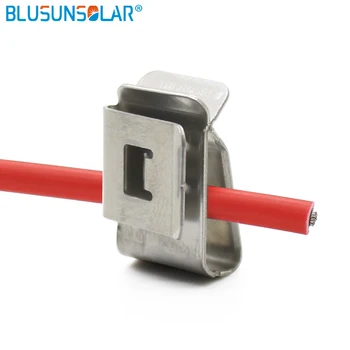 

1000pcs/lot 2 x 4mm SUS 304 Stainless Steel material 2 way PV cable clips , solar cable clamp wire holder