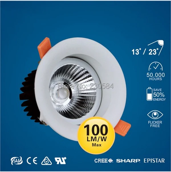 

4 inch commercial recessed 9w downlight,CE SAA FCC safety lamp clothing shop,hotel, residential lighting 100lm/W