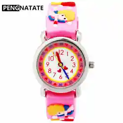 PENGNATATE Дети Девушки часы Мода милый розовый браслет наручных часов с персонажами из мультфильмов для детей 3D Купидон мини-ремень часы