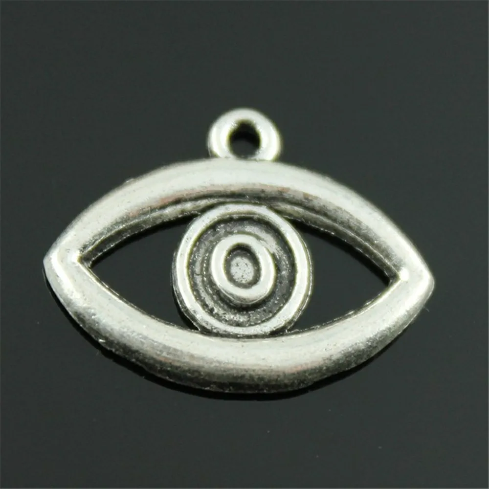 15pcs Eye Pendant Charms For Jewelry Making 2 Colors Antique Bronze