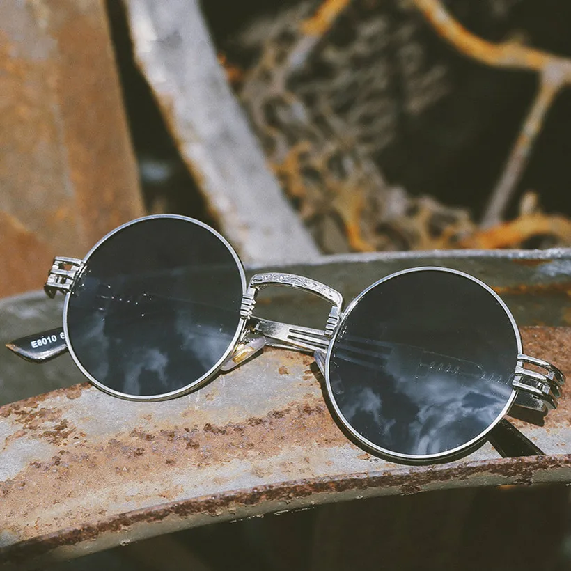 

Round Metal Steampunk Sunglasses Women Men Fashion Gothic Sun Glasses Luxury Brand Designer High Quality Eyewear UV400