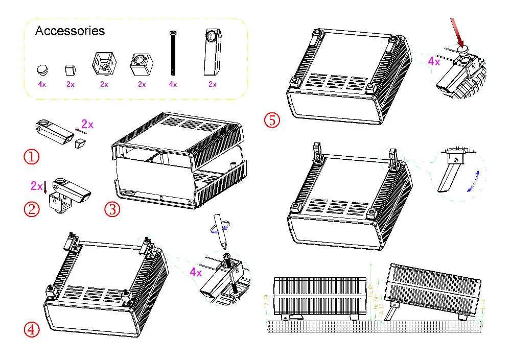 HQ инструмент ABS проект корпус Box Case, черный, 200x190 мм x 76 мм