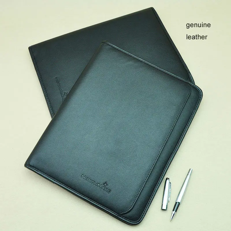A4 genuine cowhide leather manila work business manager file folder