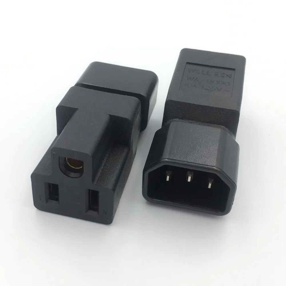 IEC320 C14 To US 5-15R Connector Converter Male To Female Socket Chassis Conversion Plug C14-Nema 5-15R AC Power Adapter plug adapter ac adapter