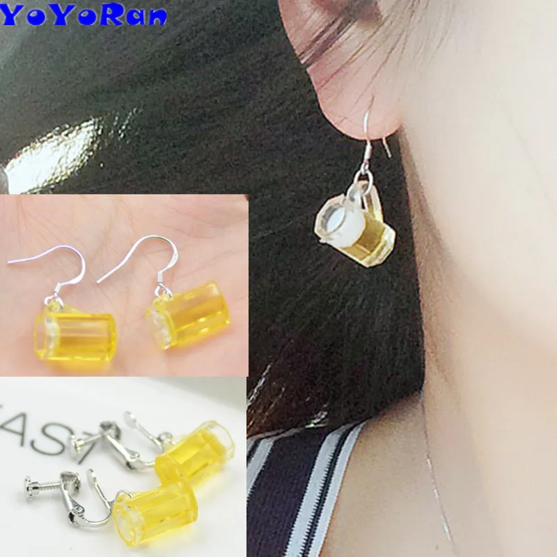 YOYORan 6 пар/лот ювелирные изделия бутылка пива серьги капли серебро крючок Желтый