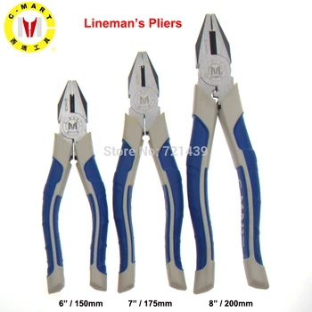 

C-MART tools 6Inch 7Inch 8Inch Industrial Grade Wire Cutter Cr-Mo Combination Pliers Diagonal Design Labor Saved B0144