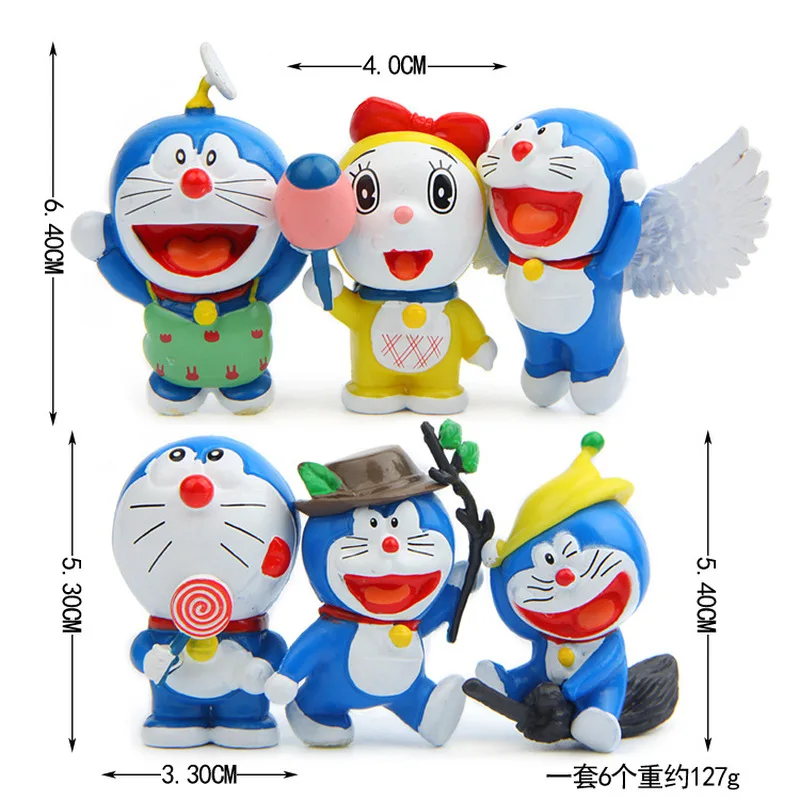 6 шт. Doraemon Робот кошка фигурки Детские игрушки модель Наборы украшения|Игровые и
