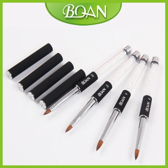 4 New Rhinestone Acrylic Brush Black Acrylic Nail Brush Kolinsky