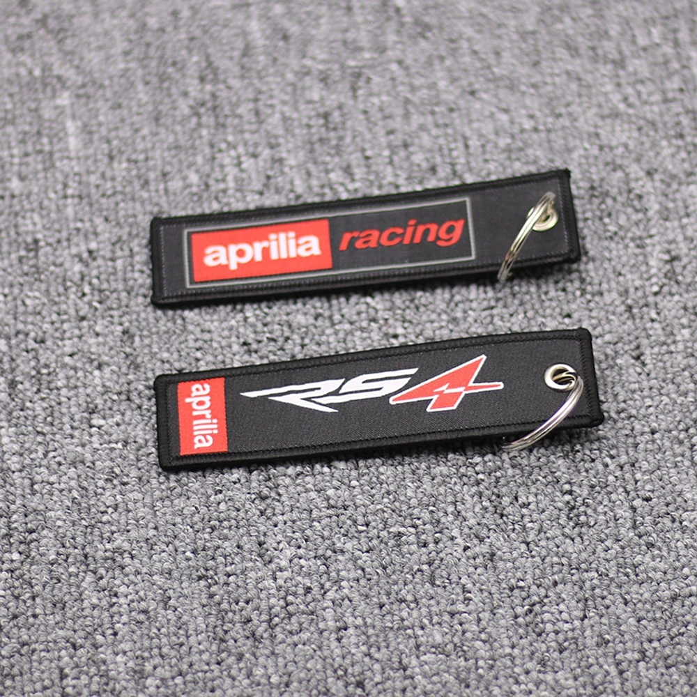 

Embroidery Key Holder Chain Collection Keychain For Aprilia Racing RS4 RS 4 Motorcycle Embroidered Keyring