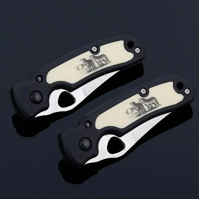 Черный мини-нож для ключей, складной карманный нож с зубчатым лезвием, брелок для ключей, фруктовый нож, мультирезак для выживания, многофункциональный инструмент для повседневного использования