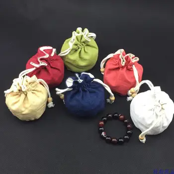 Round Bottom Cotton Linen Pouch Drawstring Jewelry Gift Bag High Quality Small Bucket Bag Bracelet Pouch Coin Purse 10pcs/lot transparent bucket bag and pouch bag