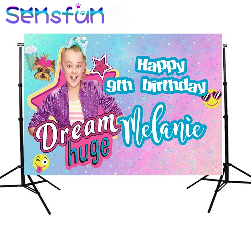7x5ft Jojo Siwa фон для фотосъемки на день рождения новорожденных девочек Виниловый