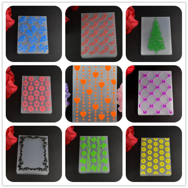 

Small size Plastic Embossing Folder For Scrapbooking DIY Album Card Tool Plastic Template Stamp Card Making Decoration