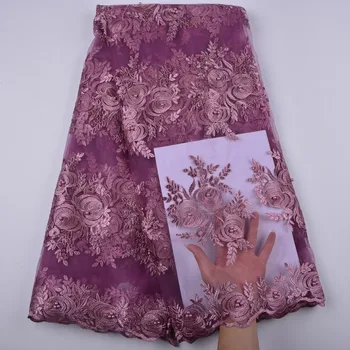 

African Net Lace Fabric 2018 Embroidered Nigerian Laces Fabric High Quality French Tulle Lace Fabric For Party Dress A1342