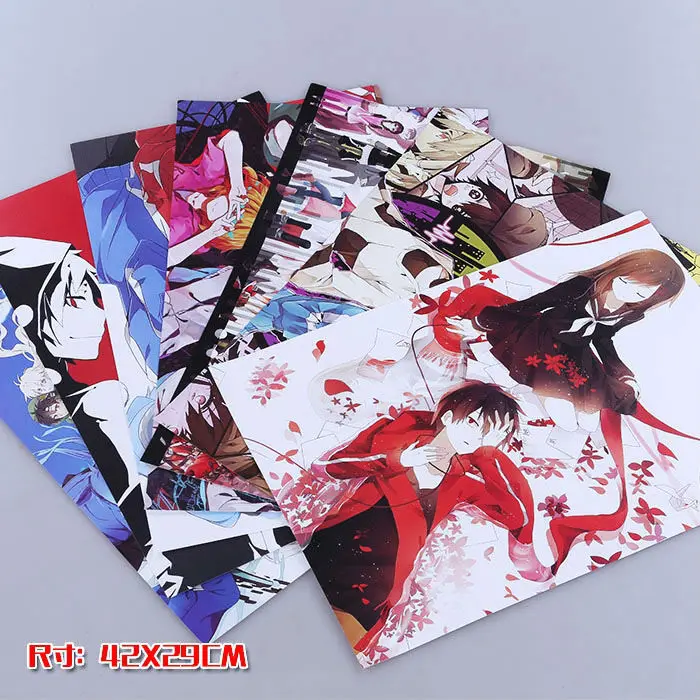 

8 pcs/set MekakuCity Actors poster Shintaro / Ene / Kido / Kano anime figurs posters lot for walls 42x29cm free shipping