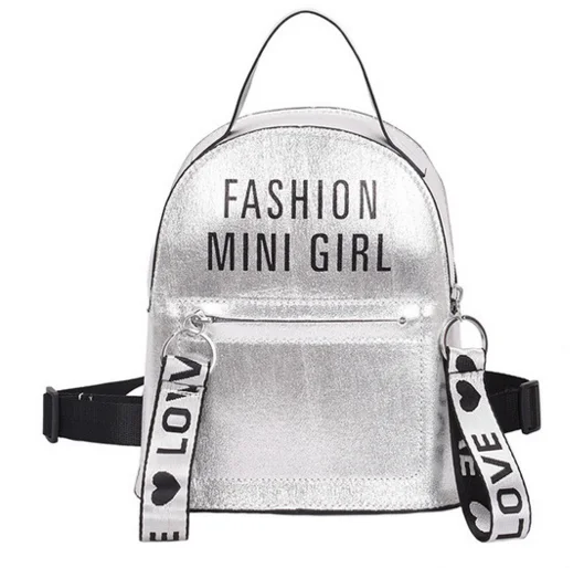 

Fashion Reflect Light Laser Letter Backpacks Personality Student Backpacks Preppy Style Femme Multi-function Mini Bags D142