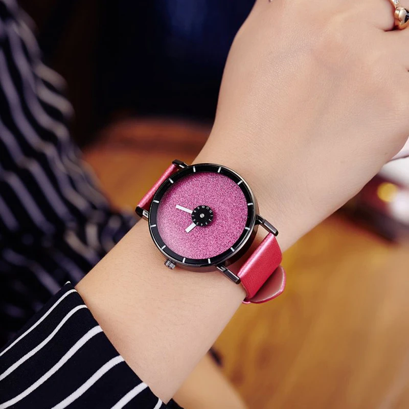 

Soft Leather Strap Fashion Simple Women Watches Ladies Creative Display Without Second pointer Colorful Choose Relogio feminino