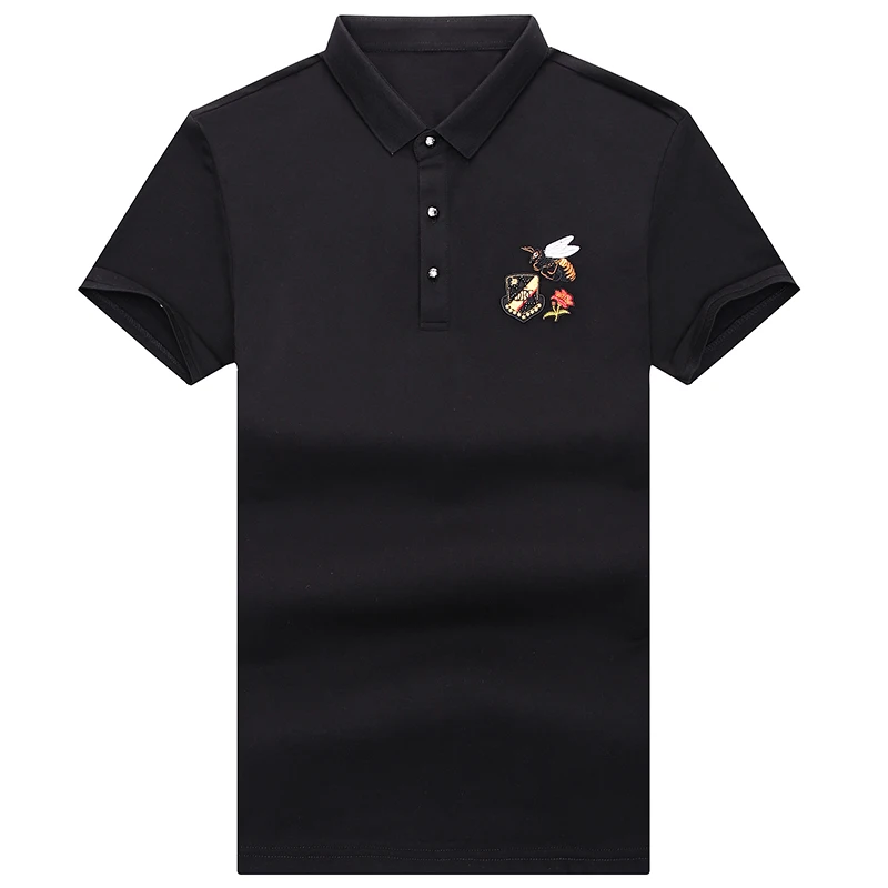 Новая рубашка поло мужская хлопковая Дышащая хорошего качества вышивка отложной воротник бизнес короткий рукав лето G1614