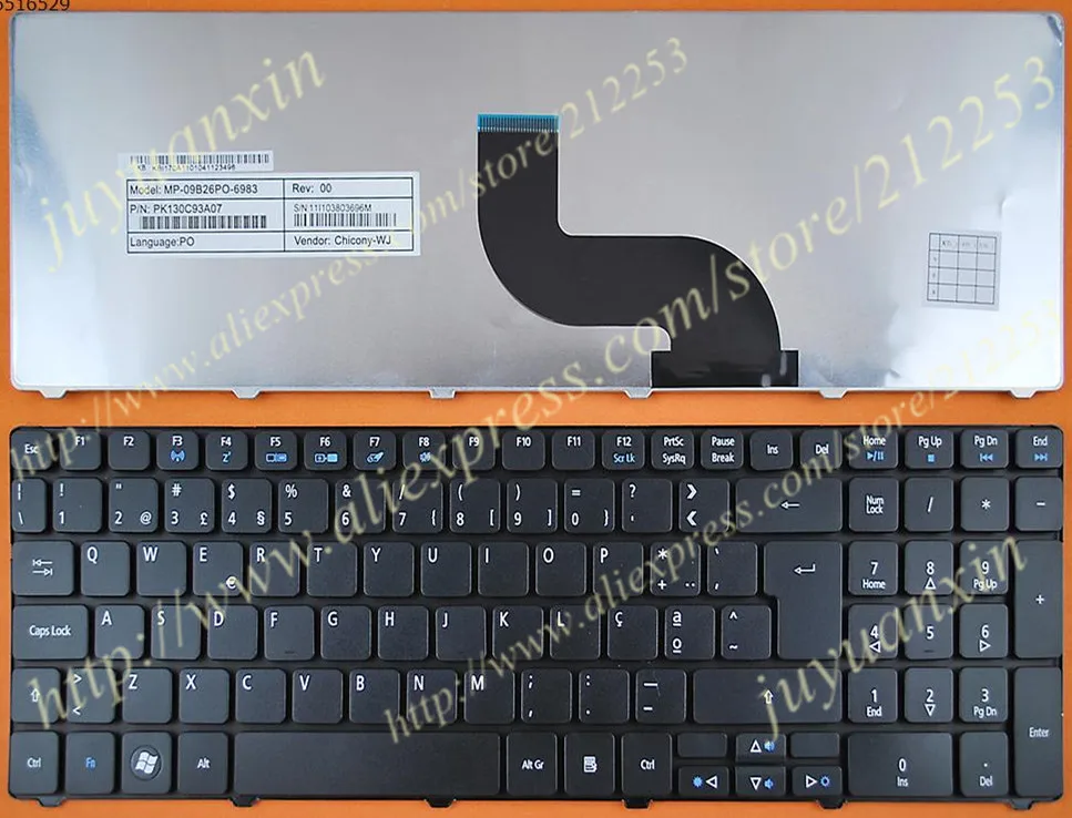 Португальская клавиатура для acer Aspire 5740 5810 т 7735 7551 5336 5410 5536 5536G 5738 5738g 5252 5742G 5742Z