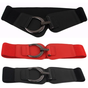 

Womens Elastic Girdle Belts Faux Leather Wide Waistband Ladies Dress BLTLL0326