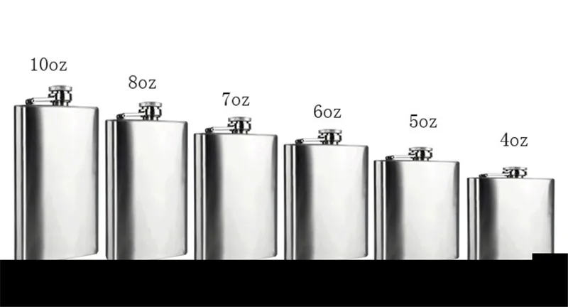 Горячий бум Мода 6 размеров 4 унц.-10 унций нержавеющая сталь карманная тазобедренная колба Ретро виски колба ликер винтовая крышка с воронкой