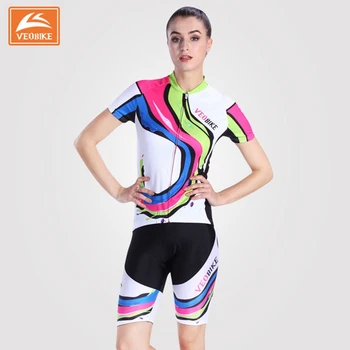 

High Quality Pro Fabric Women Cycling Set Bicycle Jersey Wear Short Sleeve Set Ciclismo Roupa Bicycle sports Set