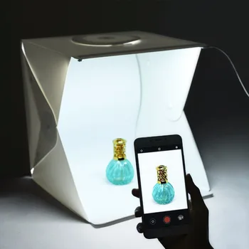 

Wrumava 40cm Mini Folding LED Lightbox Light Tent Portable Photography Studio Softbox Light box for iPhone HTC DSLR Camera