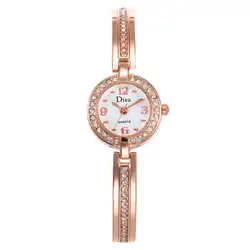 Новый браслет Элитный бренд часы для женщин наручные часы, украшенные кристаллами нержавеющая сталь для женщин нарядные кварцевые часы Reloj
