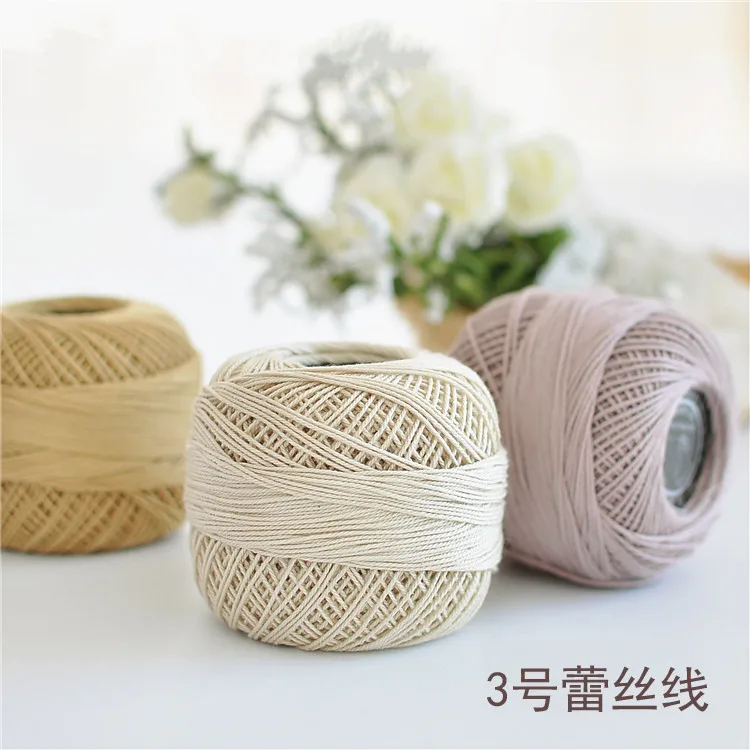 300 г (50 * 6 шт.) 3 # крашение 100% хлопок кружево пряжа детская чашка коврик ThreadSoft и