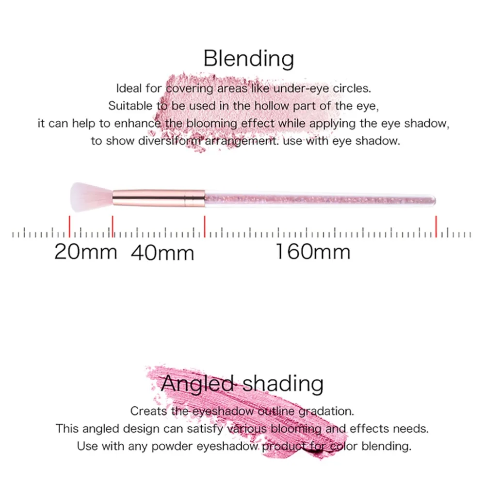 ZOREYA 7 шт. набор кистей для макияжа с украшением в виде кристаллов, ручка пудра для лица, макияж инструмент красота Косметика розовый кисть для теней ZR004