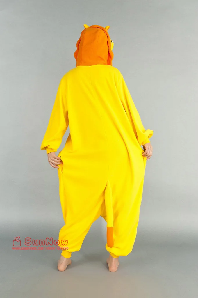 Унисекс для взрослых Vestido женщин желтый лев костюмы комбинезоны мультяшная