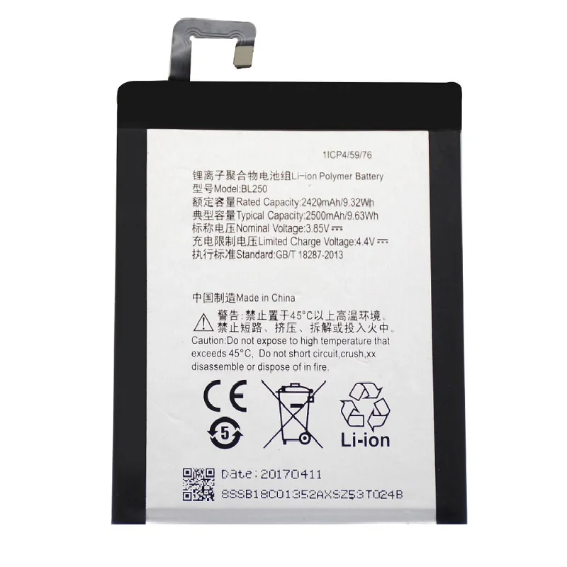 For-Lenovo-VIBE-S1-S1c50-S1a40-BL250-Replacement-Battery-Li-ion-Rechargeable-Mobile-phone-Batteries-2420