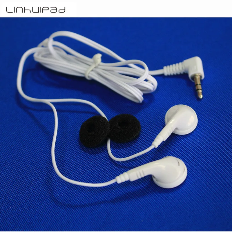 White Disposable Earbuds Low Cost Earphone For School Library,hotel,hospital 5000pcs/lot