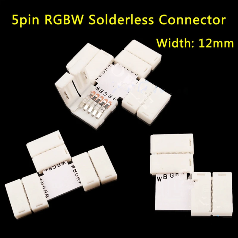 RGB Светодиодные Ленты Разъемы 5 шт. L T X форма 12 мм PCB 5pin для 12 В 5050 12 мм ширина газа бесплатно сварки застежка лампа быстрый Splitter