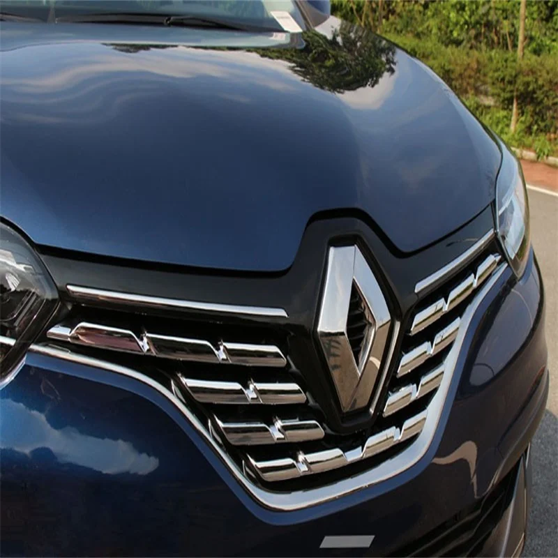 

ABS Chrome Car Front Grill Trim Auto Grill Decoration Cover Trim Car Styling Accessories For Renault Kadjar 2016 Car Stickers