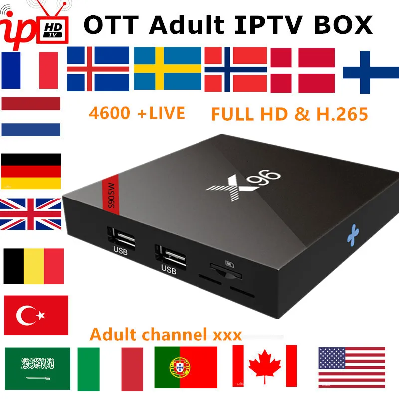 Французский Netherland IP tv X96 android tv box 7,1+ IP tv подписка Швеция Бельгия Европа Великобритания США Канада M3U взрослый xxx smart tv box