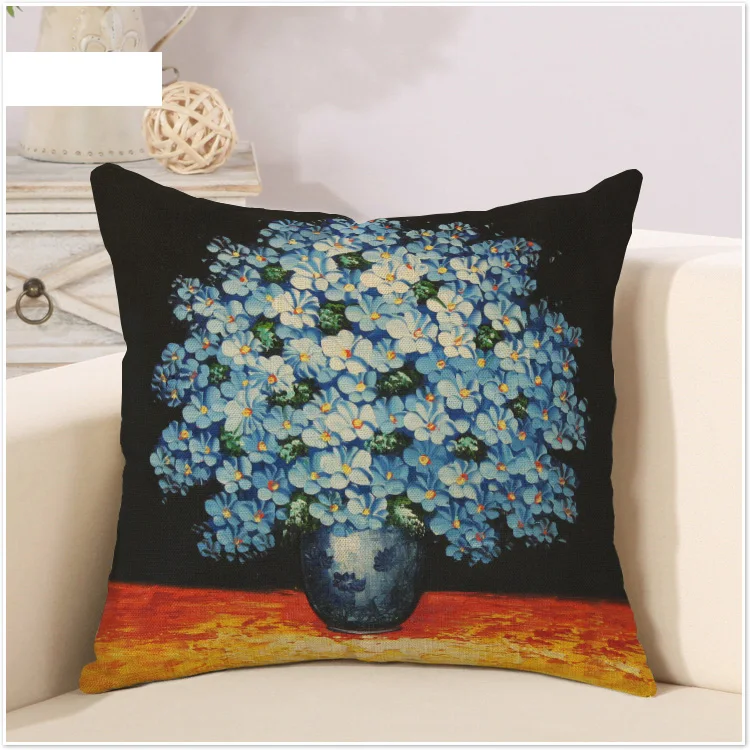 Flowers Screen Large Flowers Painting Art Oil Painting Pillow Cover