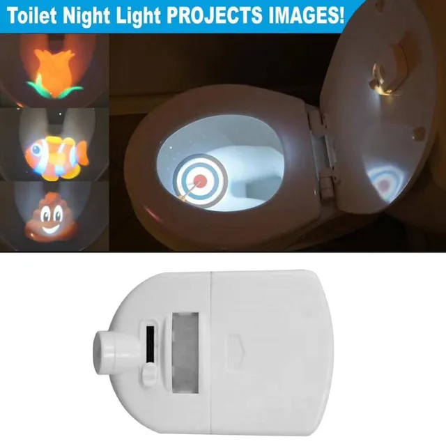 Bathroom Toilet Projector Light Human Motion Sensor Battery Power