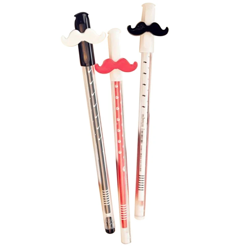 

1PCS Cute Kawaii Plastic Black Ink Gel Pen Cartoon Bearded Modeling Gel Pen Writing Supplies Stationery Gift color random