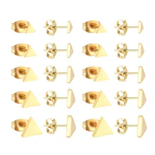 Luxukissids 10 пар/лот oorbellen золотой цвет 4-8 мм серьги-гвоздики для женщин/девушек треугольные серьги Модные ювелирные изделия pendientes