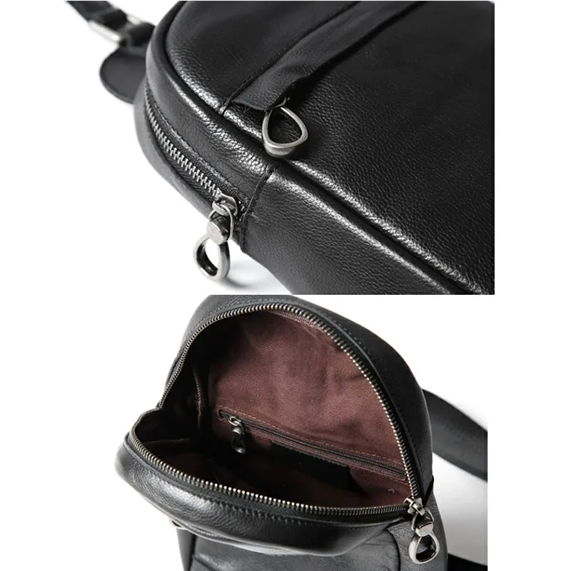 AETOO Men's chest bag leather bag top layer leather shoulder Messenger bag handmade original leisure bag