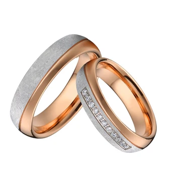 

Unique Wedding band Couple rings men Alliance anel anillos bague femme forever rose love engagement rings for women